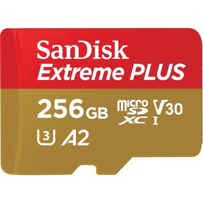 SanDisk Extreme Plus 256GB Micro SD SDXC A2 V30 C10 UHS-I U3 4K UHD Memory Card