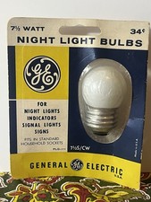 Vintage GE 7 1/2 Watt Night Light Bulb White NOS General Electric 34  Pack