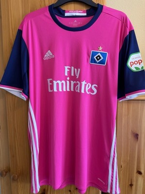 Adidas Hamburger SV climacool Fußball-Trikot Kurzarm pink/blau/ Größe XL