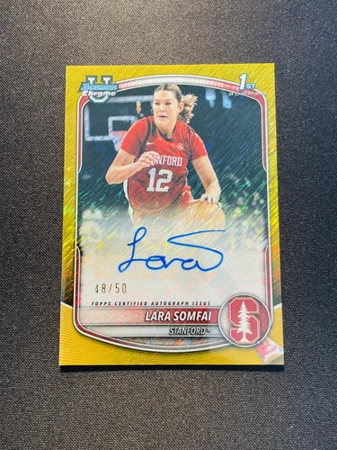2025-26 Topps Bowman Chrome Auto Lara Somfai 1st #CPA-LS Gold Shimmer 48/50 XV44