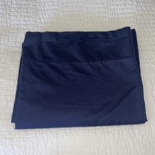 Wamsutta KING Pima Pimacott Cotton 500Thread Count Flat Sheet Navy Blue Luxury