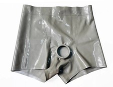 Latex Gummi Rubber Boxer Shorts with Penile Hole Panties Fetish BDSM Cosplay US