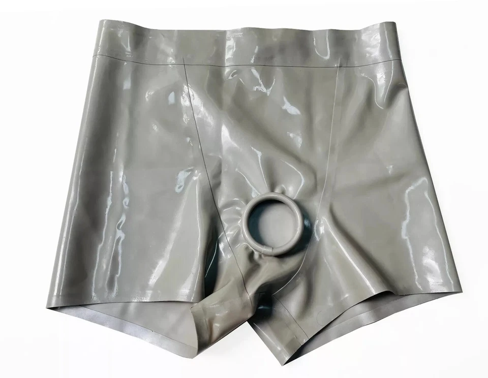 Boxer Shorts de Goma Látex con Agujero para el Pene Bragas Fetiche BDSM Juegos con disfraces EE. UU. Foto 4 de 4