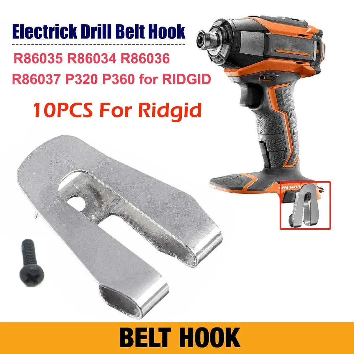 For Ridgid Belt Clip Hook With Screw For Ridgid R86035 R86034