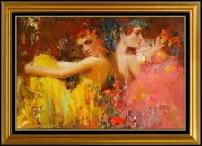 Handmade Oil Painting art impressionism female girl on canvas 24"X36"