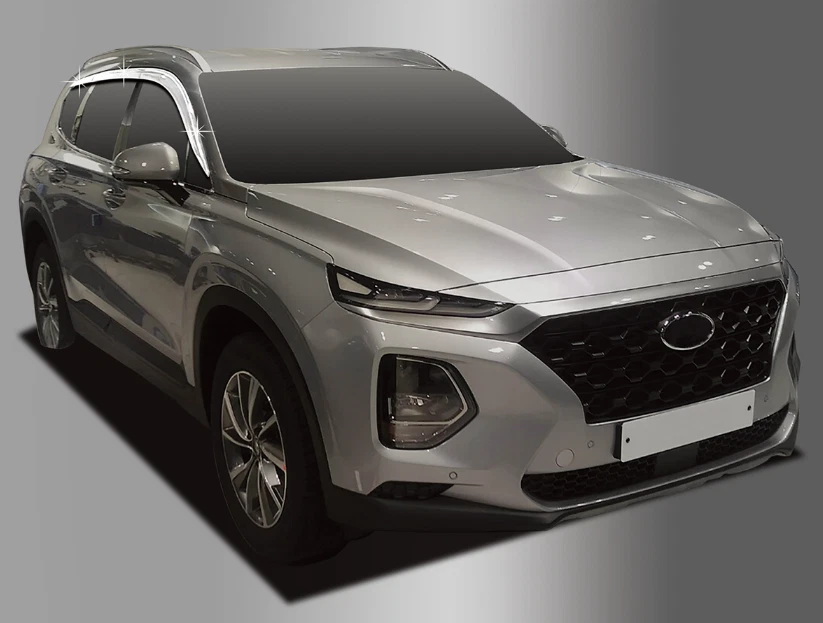 Visera de ventana cromada plateada protector de ventilación SunRain D997 para Hyundai SantaFe 2019~2023 Foto 2 de 4