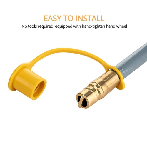 12FT 1/2"Propane Hose Quick Connect 3/8 Female to 1/2 Male Adapter Gas BBQ Grill - Picture 6 of 6