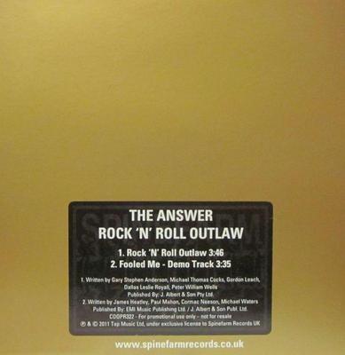 The Answer(CD Single)Rock N Roll Outlaw-Spinefarm-2011-New