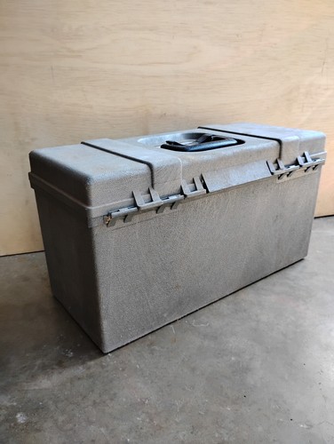 Contico Tuff Box Gray 20 inch Plastic Tool Box with Tray Vintage - Picture 5 of 8