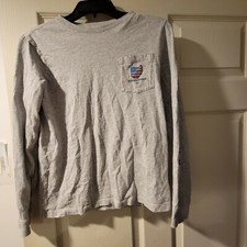 Vineyard Vines Children's Whale Pocket Crew Long Sleeve Tee T-Shirt Ohio Sz L