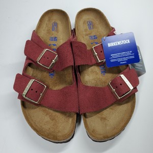 red suede birkenstocks