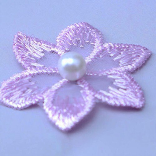 50cm Embroidered Lace Trims Pearl Flower Sew on Ribbons Clothes Accessories DIY - Picture 13 of 24