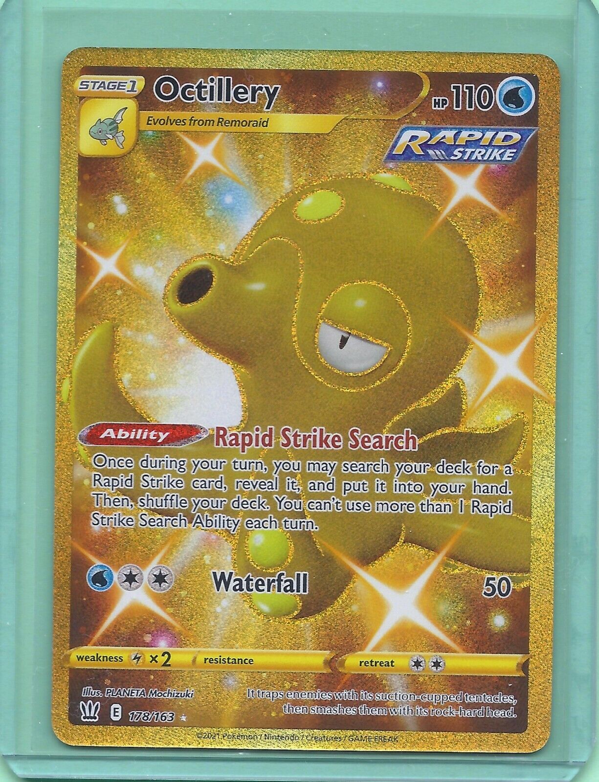 Pokemon Octillery Shiny Gold Secret Rare 178/163 Card Battle Styles NM/M