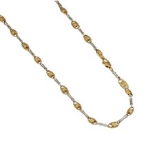 Chaîne Vide En Or Blanc Et Jaune 18K 750/1000 Modèle Ossino Et Maille Marine