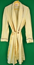 "Brooks Brothers Yellow Oxford Cloth Robe w/ Navy Piping" Sz L