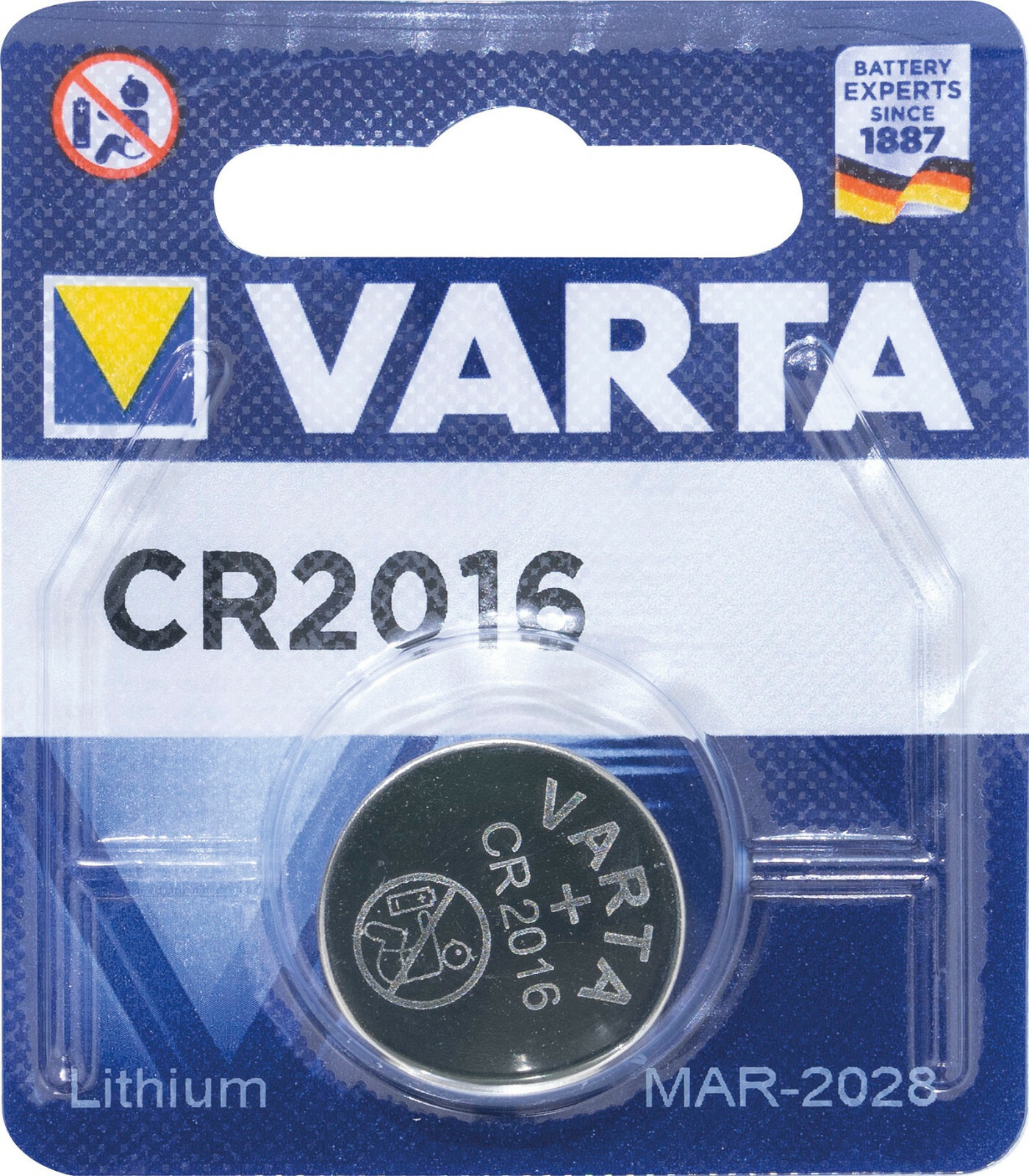 Thumbnail - Varta Lithium 2016 Knopfzelle Va2016b1, 1er Blister
