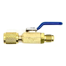 A/C END HOSE CHARGING BALL VALVE 1/4" ADAPTER FOR DIFFERENT REFRIGERANT.