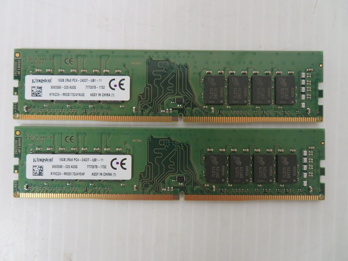 Kingston 16GB (2x8GB) DDR4 PC4-19200 2400Mhz Memory RAM Kit