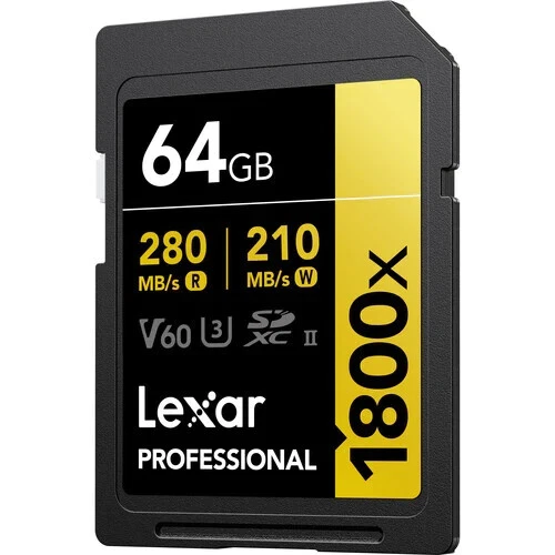 Lexar 64GB Professional 1800x UHS-II SDXC Scheda di Memoria (Serie ORO, Confezione da 2) - Immagine 3 di 3