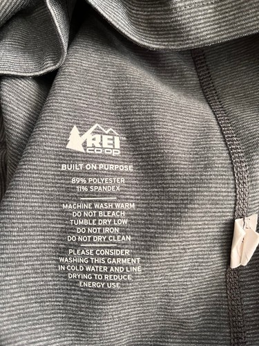 2 REI Coop Gray Pinstripe + Black L/S Athletic Pullover Shirts -Unisex Kids L - Picture 8 of 20