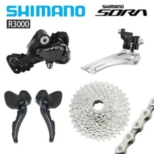 SHIMANO SORA R3000 2X9 Speed Shifter Front Rear Derailleurs HG53 Chain Road Bike