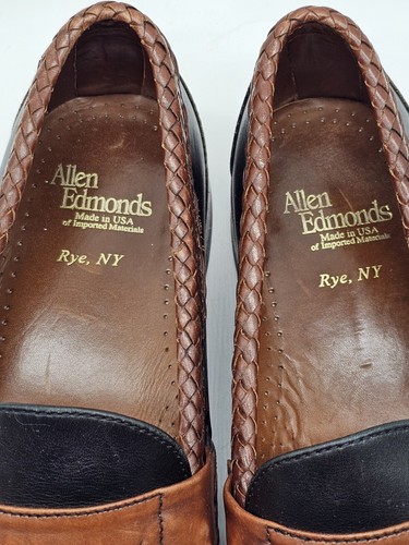 Allen Edmonds Rye, NY Penny Loafers Braided Trim Leather Men's Size 9 - Picture 6 of 9