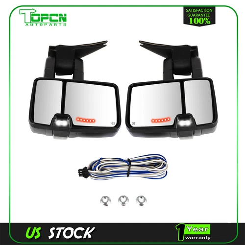 Tow Mirror Back Up Lamp Signal Power Heated For 03-06 Chevy Silverado GMC Sierra