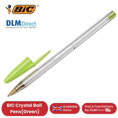BiC Cristal Fun Kugelschreiber, Kugelschreiber Breite Spitze 1,6 mm Grüne Tinte für Schule