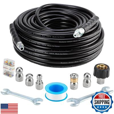 #ad Sewer Jetter Kit 100FT for Pressure Washer Pressure Washer Drain Jetter with $73.99