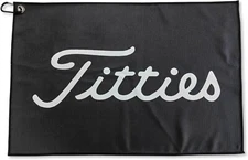 Black Funny Golf Microfiber Towel - Premium Towel for Golf Bags with Clip