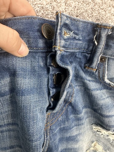 Jeans uomo Abercrombie & Fitch The Skinny invecchiato 30x32 blu bottoni mosca - Foto 5 di 10
