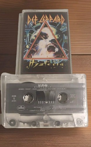 Def Leppard - Hysteria Cassette, 1987 Vintage 80s Hard Rock Tape Case Insert