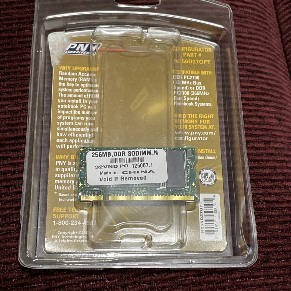 PNY Optima 256MB Memory N512D27OPT 512MB PC2700 Notebook DDR333 - Image 2 of 3