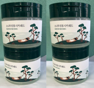 4x Round Lab Pine Calming Cica Pad Toner Pure Cotton pads soaked in calm /2 sets