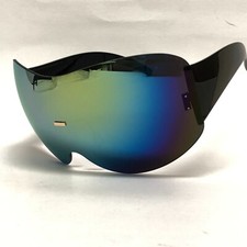 Women Sunglasses Pink Mirror Lens Oversized Wrap Around UV400 Protection Shield