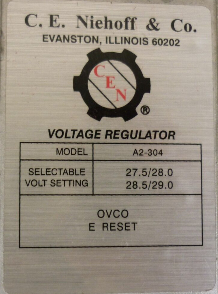 C. E. Niehoff E Co. Regulator P/N C. E. Niehoff A2-304