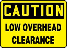 Accuform MEQM617VA Aluminum Safety Sign,"Caution Low Overhead Clearance",7"X10"