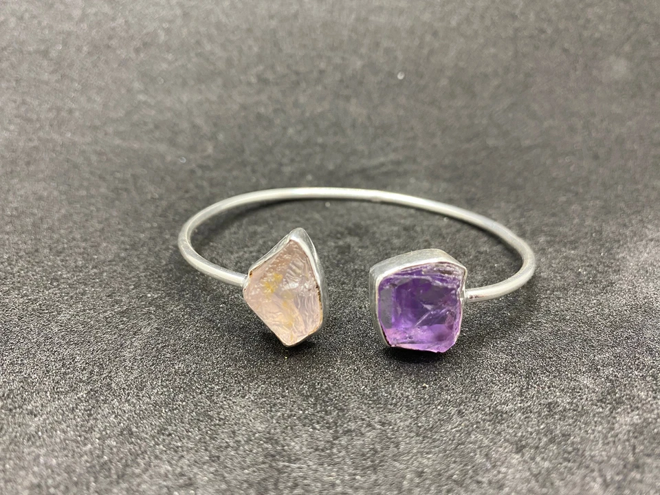 Moda Positano Gioielli - Collezione Zaffiro - Bracciale Ag 925 Ametista e Quarzo - Immagine 3 di 4