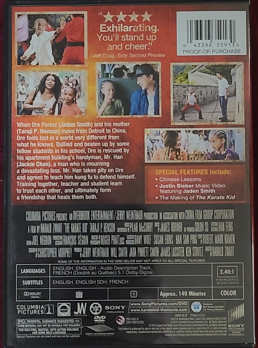 The Karate Kid DVD (2010) USED Very Good Condition Jackie