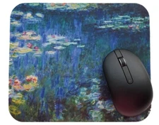 Museum Art: Monet - Water Lilies, Mini Computer Mouse Pad 1/8" Natural Rubber