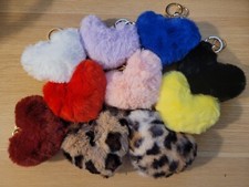 Lindo Llavero Pompón Corazón Esponjoso, Llavero Corazón Pompón 10cm, Llavero Corazón
