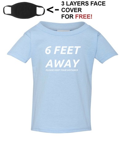 Youth Toddler 6 Feet Away Please Keep Your Distance T Shirt Social Distancing - Picture 7 of 10