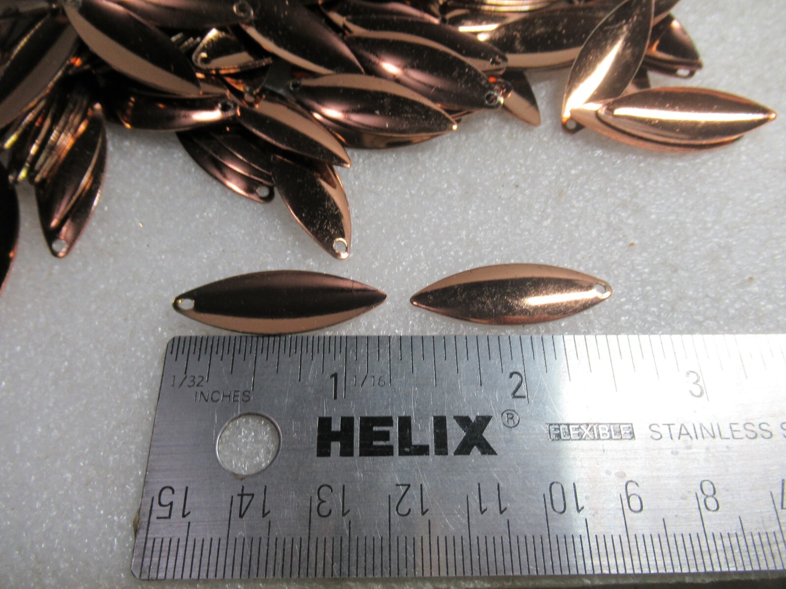 12 Worth Mfg #4 Polished Brass Willow Leaf Spinnerbait Blades - Foto 12