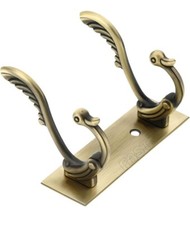 VICTORIAN HOOK WALL MOUNT WITH 2 DOUBLE COAT HOOK ANY OCCASION