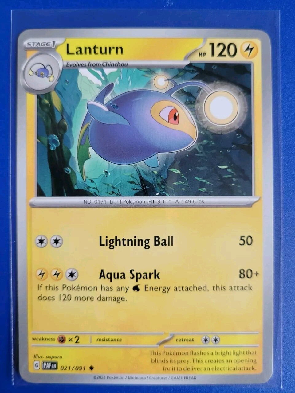 Pokémon TCG Paldean Fates: Lanturn (021/091) - Uncommon - Near Mint