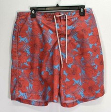 Trunks Mens Hawaiian Print Drawstring Elastic Waist Slash Pocket Swim Trunks L/G