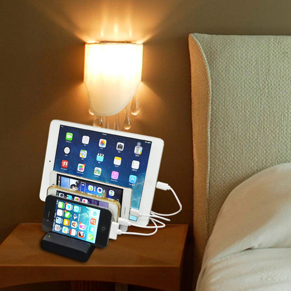 4-Port USB Charging Hub Stand for Phones and Tablets