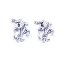 Fleur De Lis Classic Pair Cufflinks in a Presentation Gift Box  Polishing Cloth
