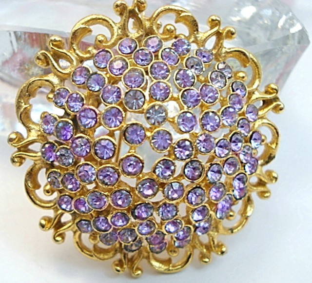 Vintage Weiss Signed Enamel Flower Pin Brooch Costume