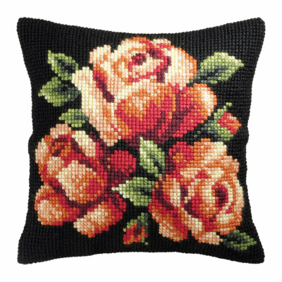 Orchidea Cross Stitch Kit: Kissen: Groß: Rote Rosen